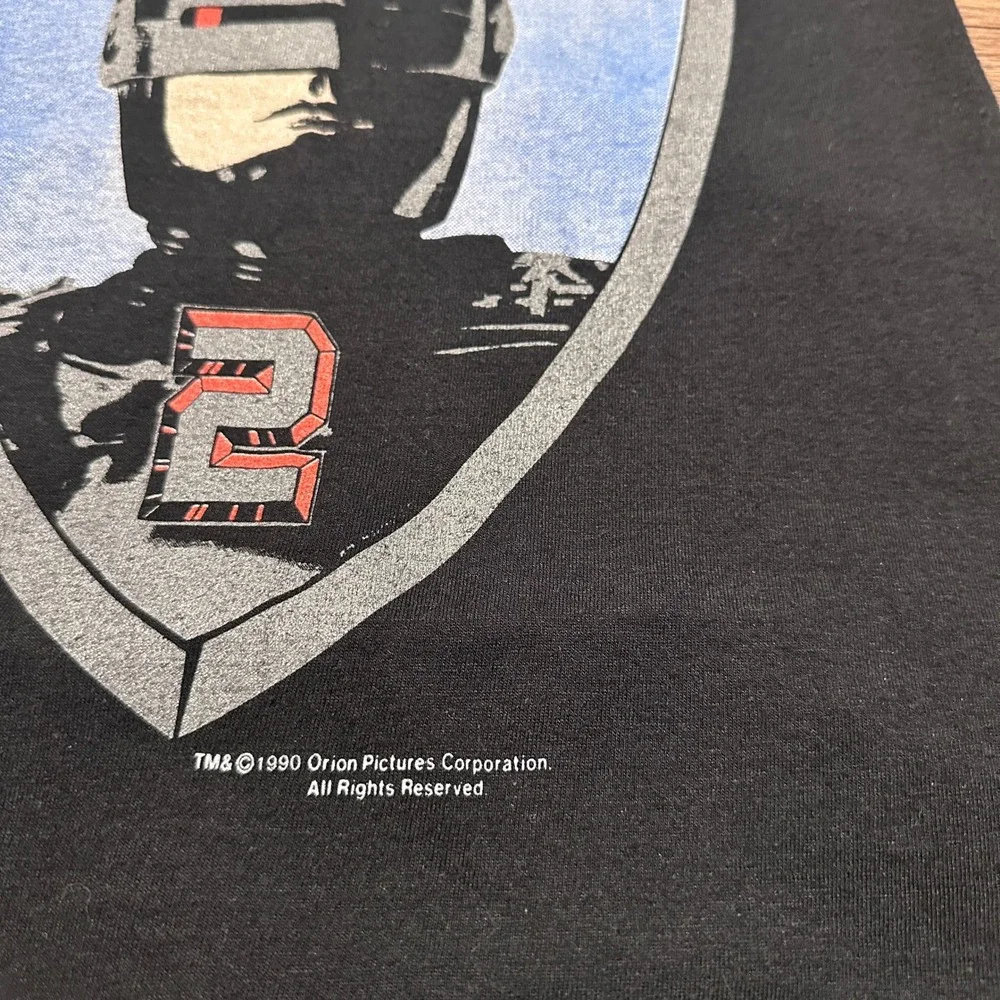 Vintage 1990 Anvil Black RoboCop 2 Graphic T Shirt Youth Large